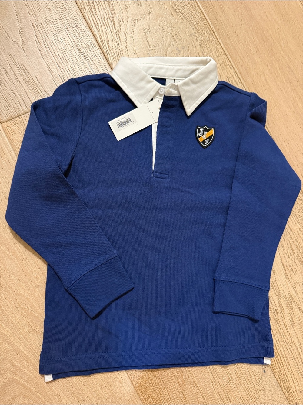 Janie and Jack Boys' Royal Blue Long-Sleeve Polo with White Collar